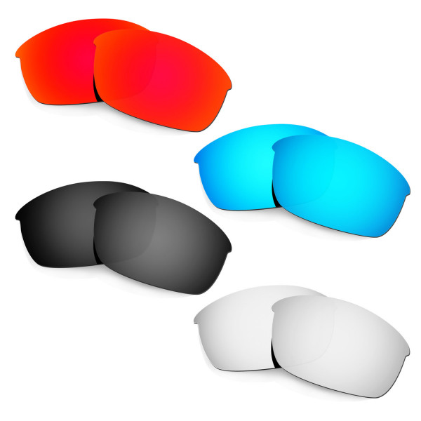 Hkuco Mens Replacement Lenses For Oakley Flak Jacket Red/Blue/Black/Titanium Sunglasses